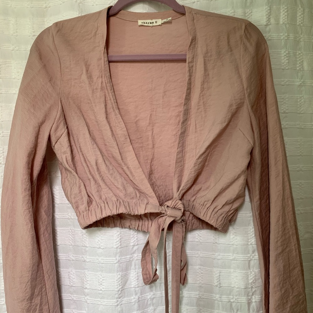 Open front long sleeve boutique top